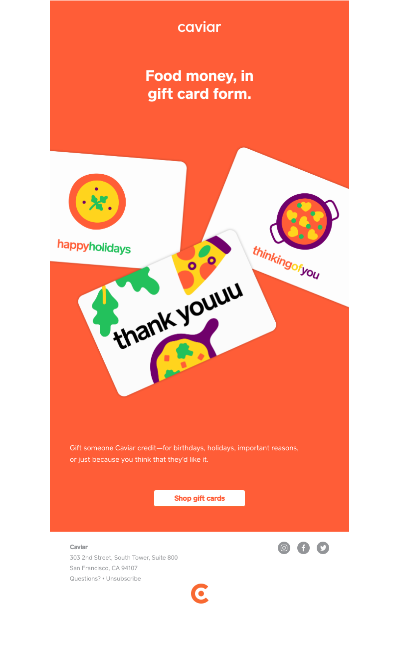  - Get a gift card, food a friend