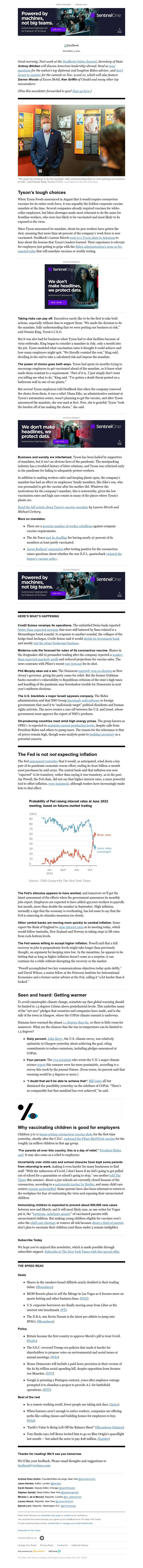 The New York Times - DealBook: “We were putting our business at risk”