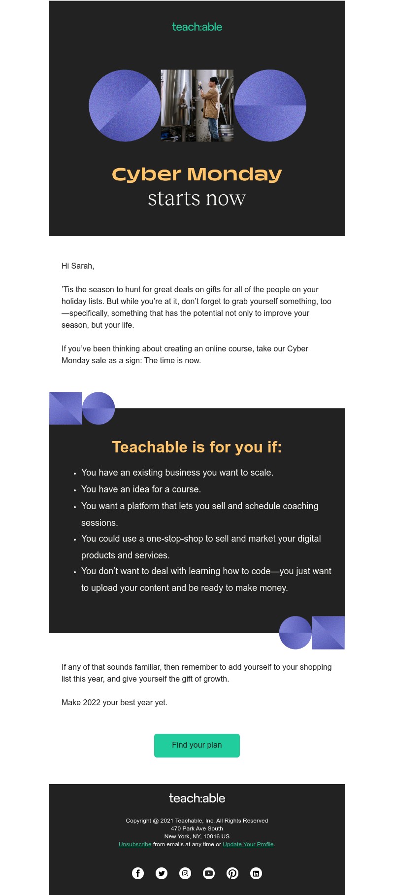 Teachable - Cyber Monday starts now! Check inside for savings ✨