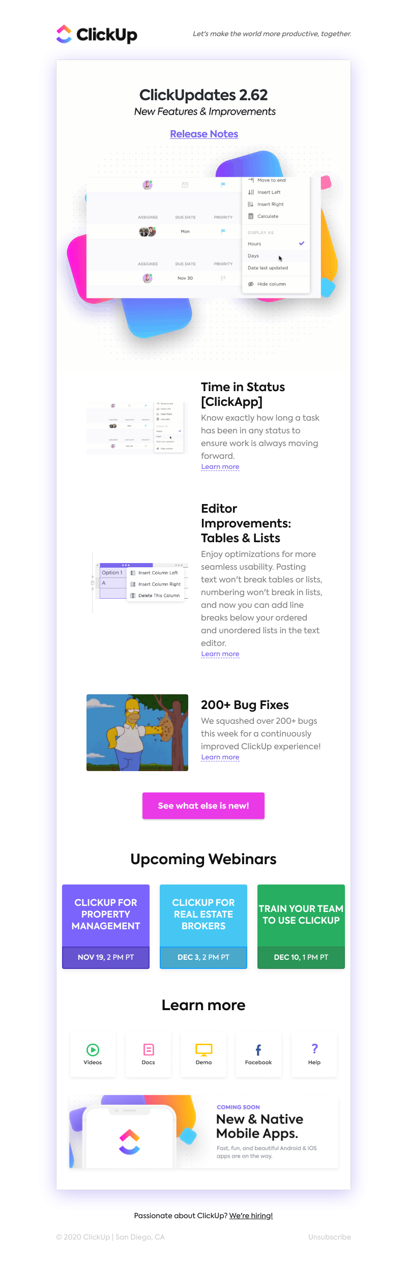 ClickUp - Time in Status, Table Improvements, Bug Fixes, ➕ more!