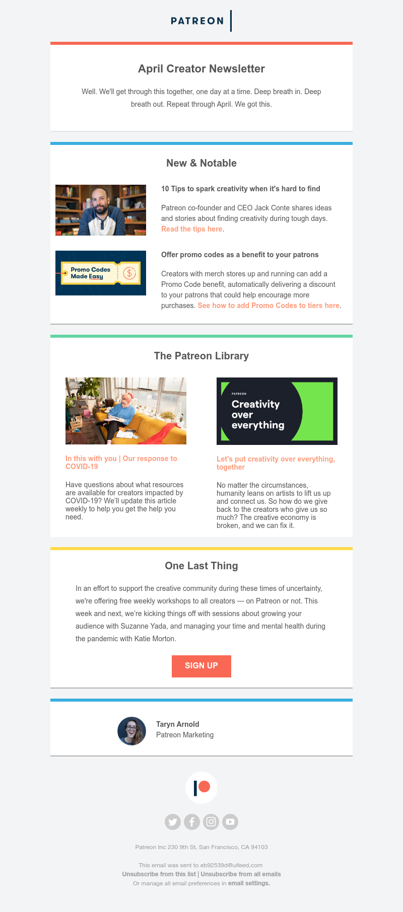 Patreon - Your April creator newsletter is here 🗞
