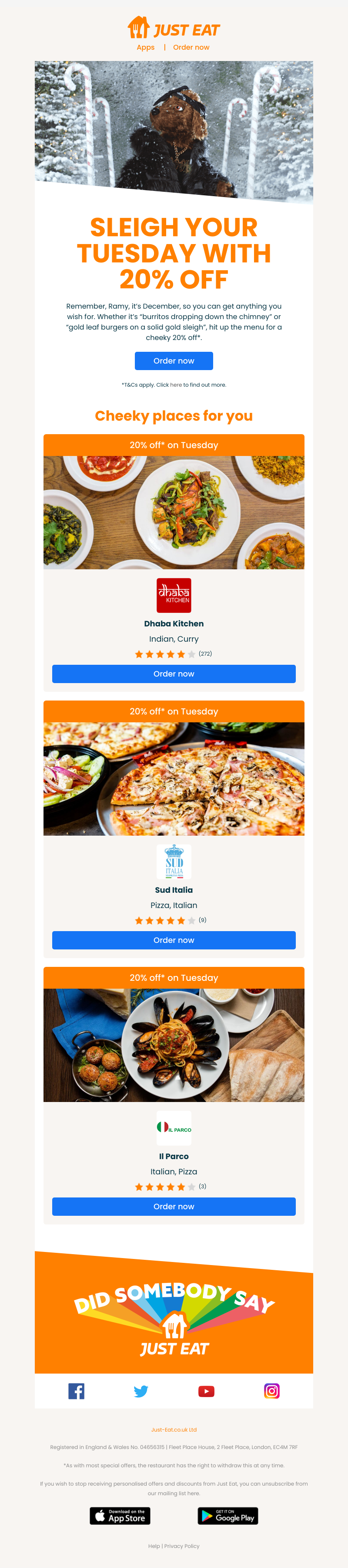 Just Eat - Ramy, hit up the menu for 20% off 🤩 