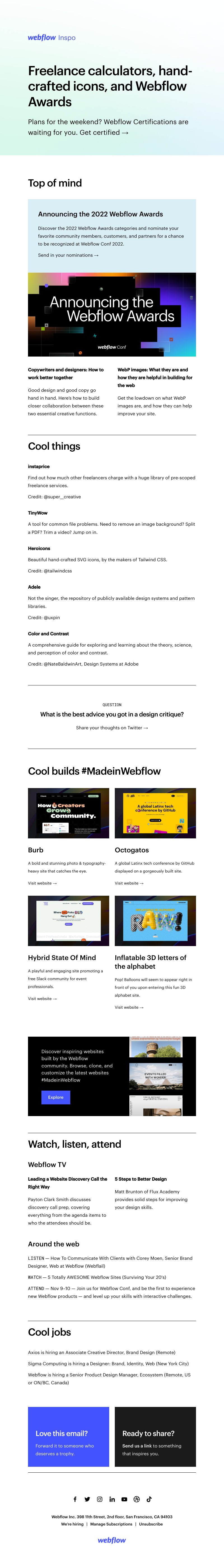 Webflow - Freelance calculators, hand-crafted icons, and Webflow Awards 🏆