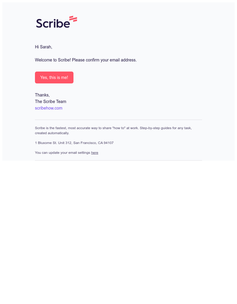  - Scribe - Verify Your Email Address