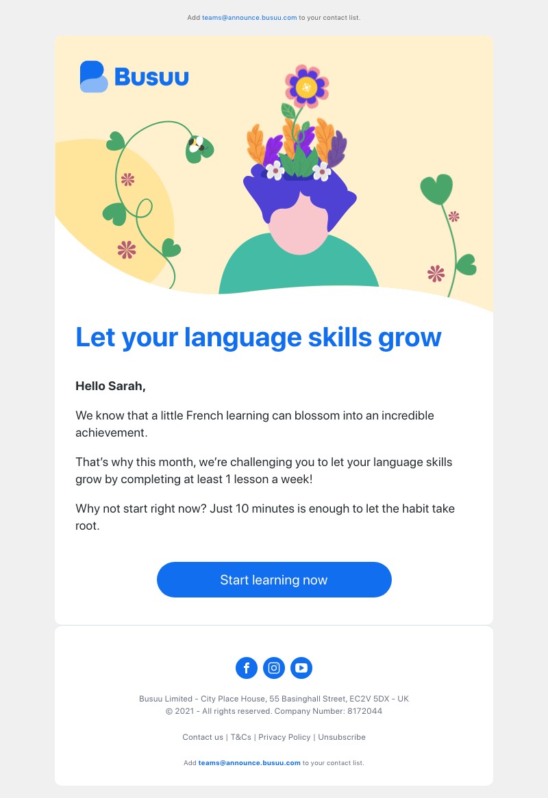 Busuu - We challenge you to let your language skills blossom this month 🌸