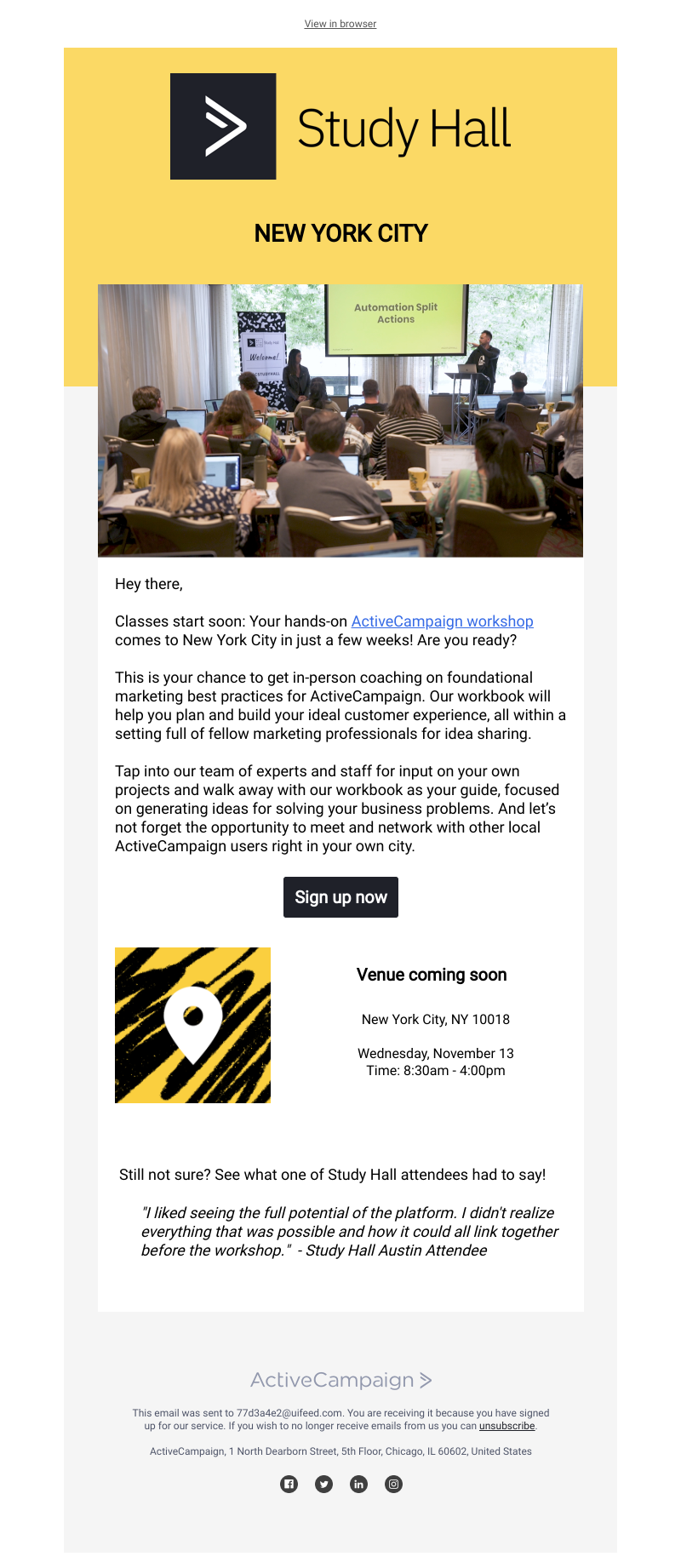  - New York City: In-person coaching is coming to you