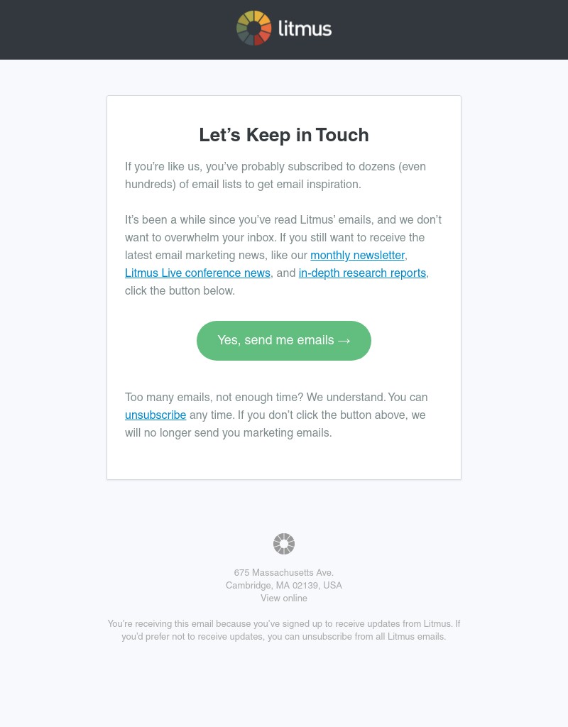 Litmus - Sarah, it’s not you… is it us?