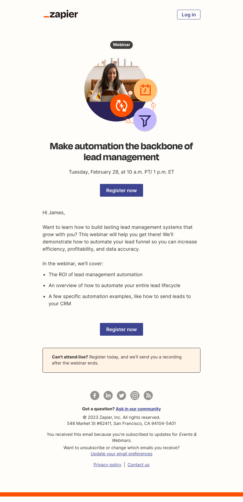 Zapier - [Webinar] Make automation the backbone of lead management