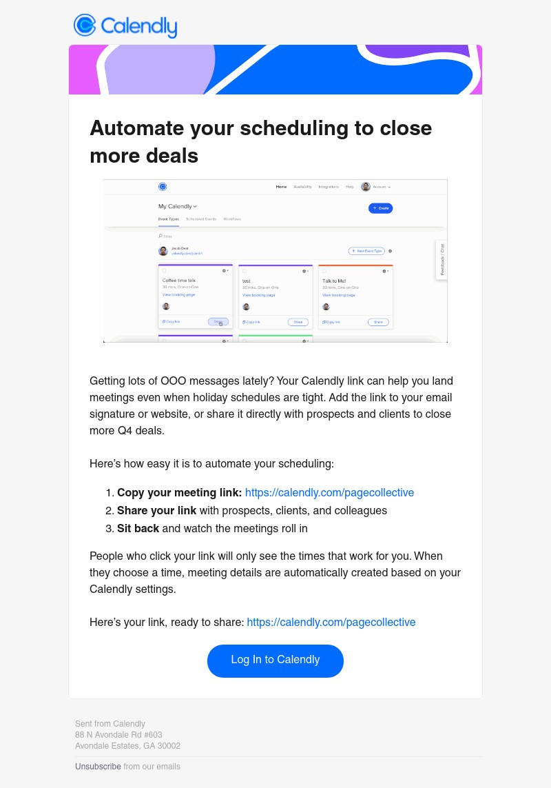 Calendly - Your Calendly link is ready to share