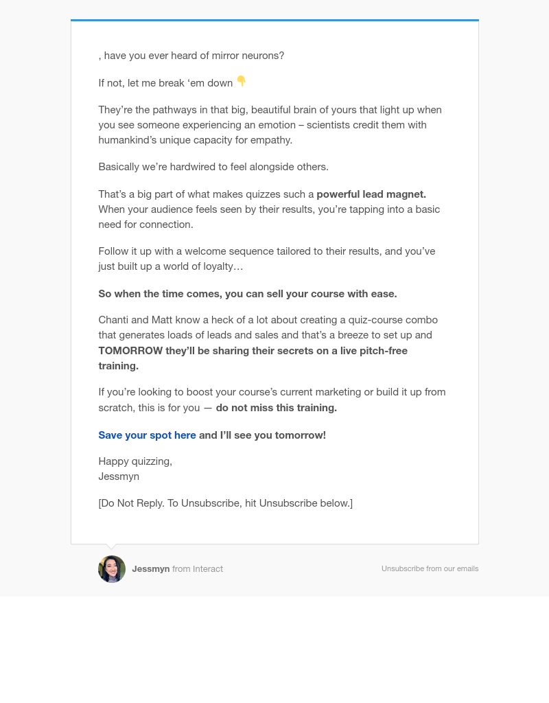 Interact - [Tomorrow!] Creating your quiz to attract and convert your ideal audience 👉