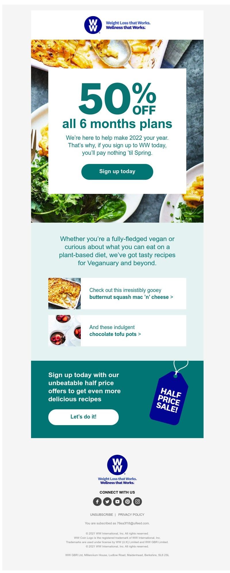 WW (Weight Watchers) - Get  6 months for half price TODAY!