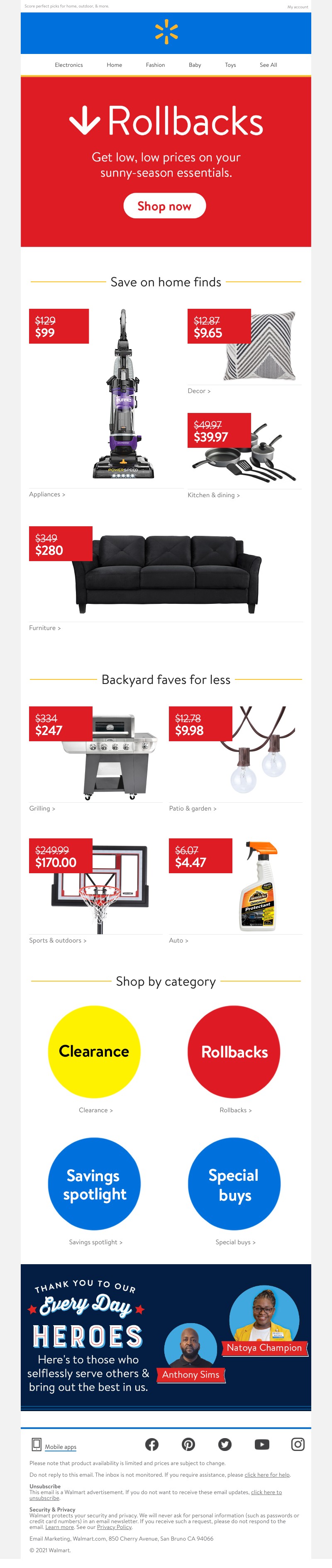 Walmart - Save BIG with Rollbacks 😄