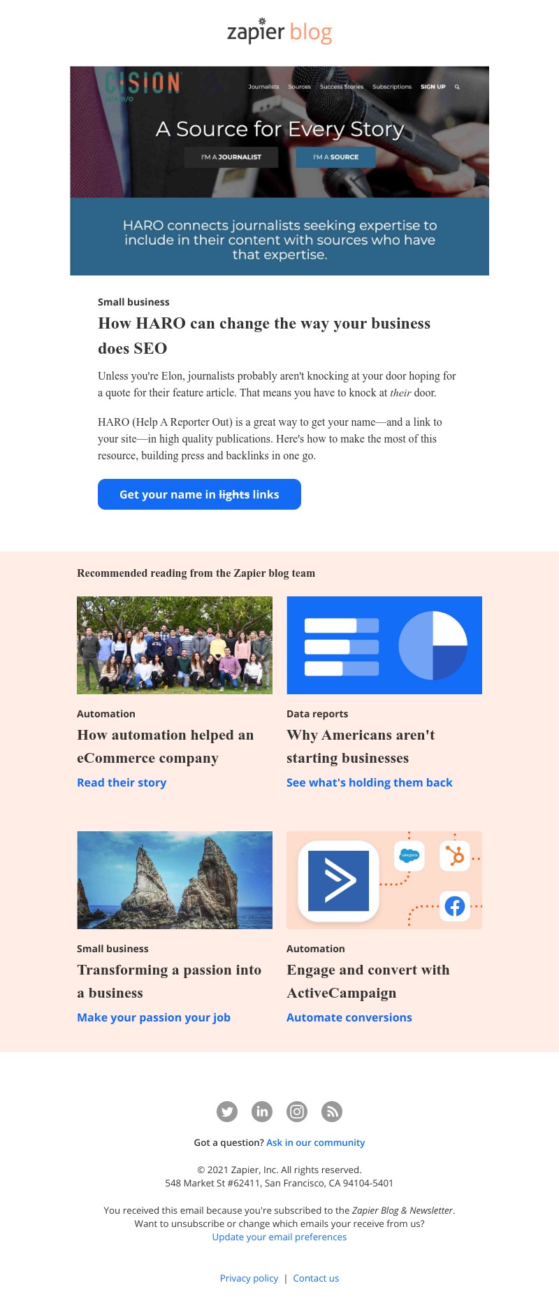Zapier - How HARO can change the way you do SEO