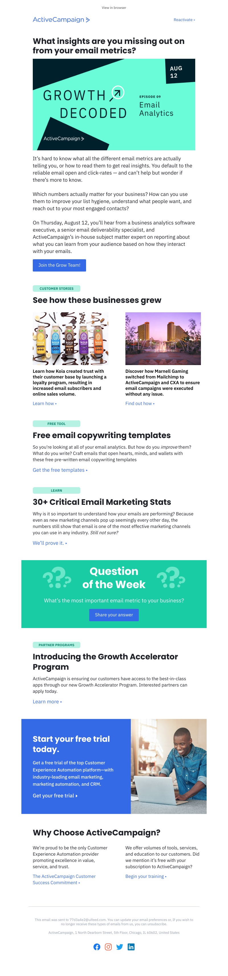  - The email metrics that matter for your business