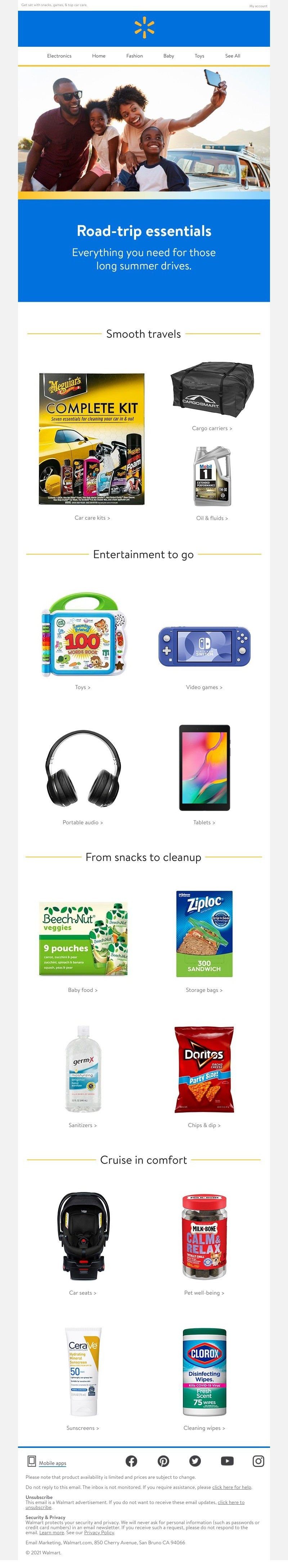 Walmart - Summer road trip must-haves 🌞
