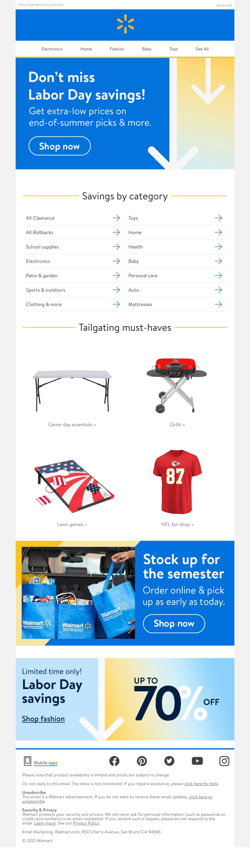 Walmart - Last chance for Labor Day SUPER savings 🎉