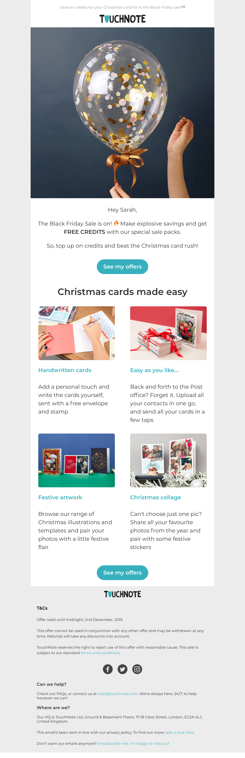 TouchNote - If you open one email this Black Friday… 👀