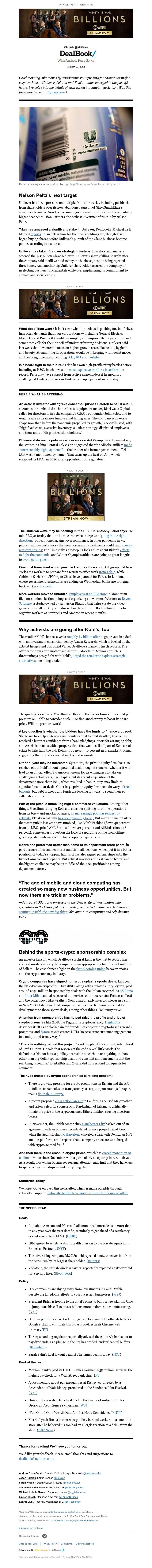 The New York Times - DealBook: Activists assemble