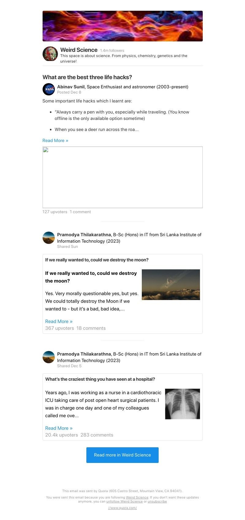 Quora - What are the best three life hacks?
