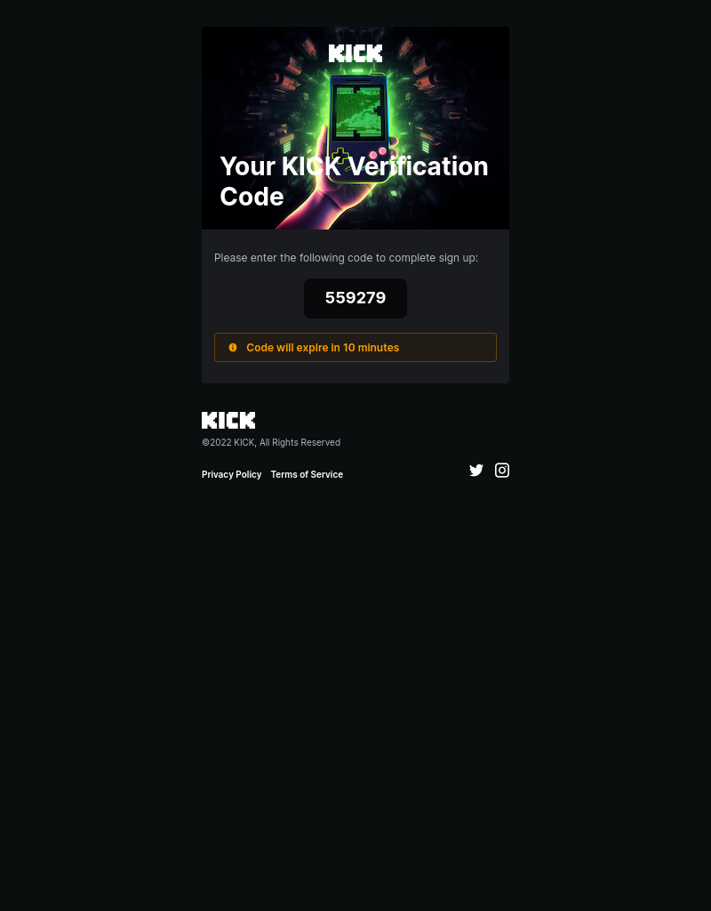  - 559279 - Sign Up Verification Code