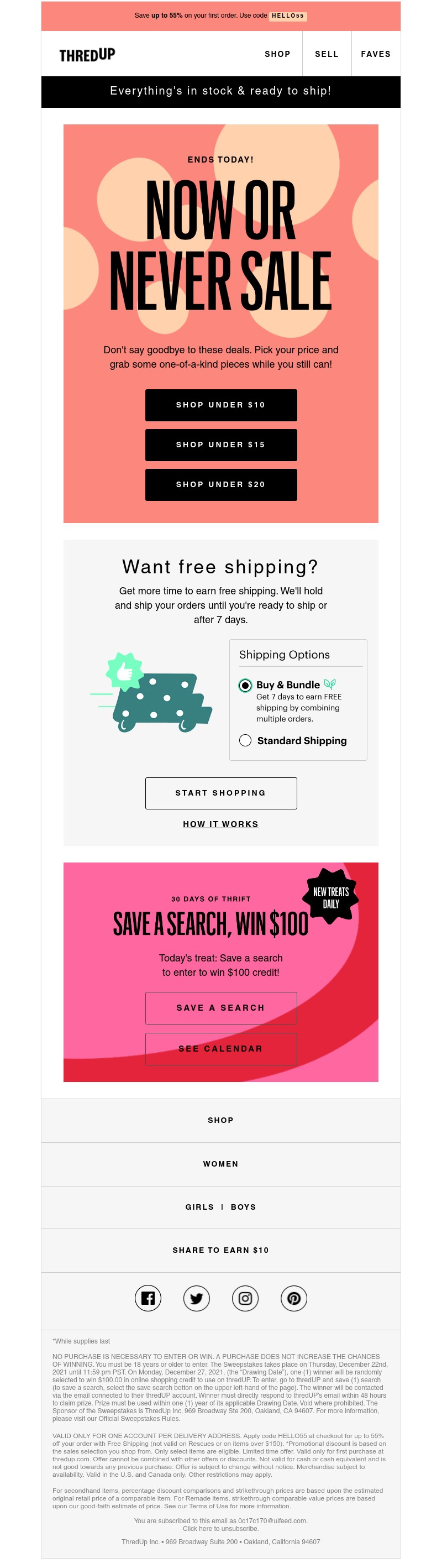thredUP - 🛑: These markdowns are huuuge.
