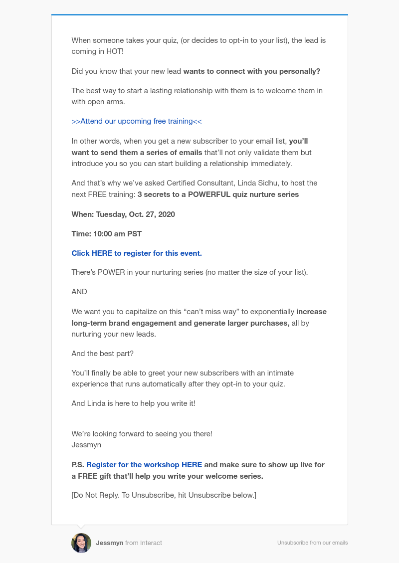 Interact - ICYMI - a “can’t miss way” to connect with your leads