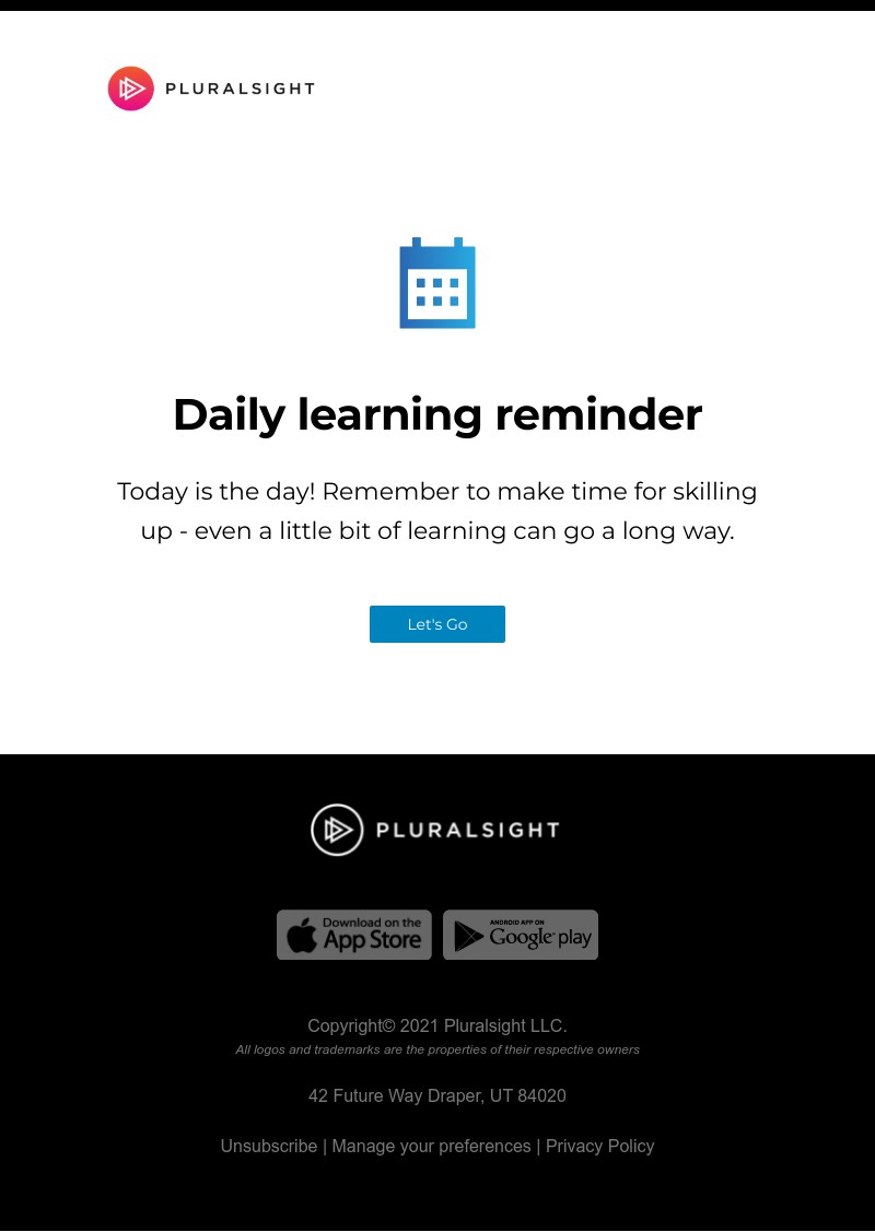 Pluralsight - Your friendly Pluralsight learning reminder