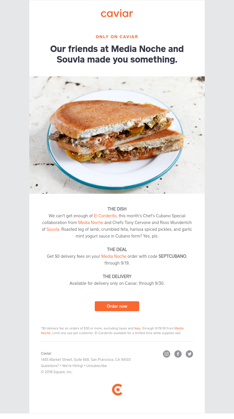  - A limited-time dish from Media Noche, only on Caviar