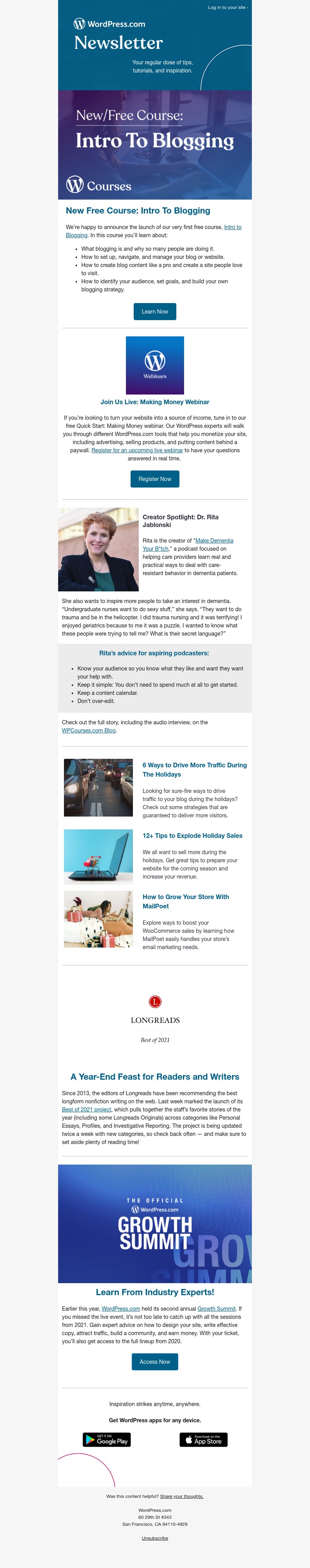 WordPress - Tapping Into The Holidays, A Free Course, and More!