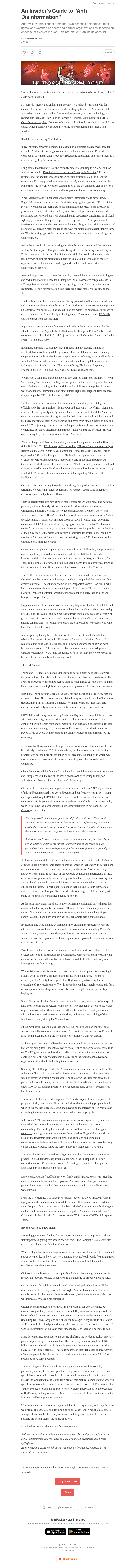 Substack - An Insider's Guide to "Anti-Disinformation"