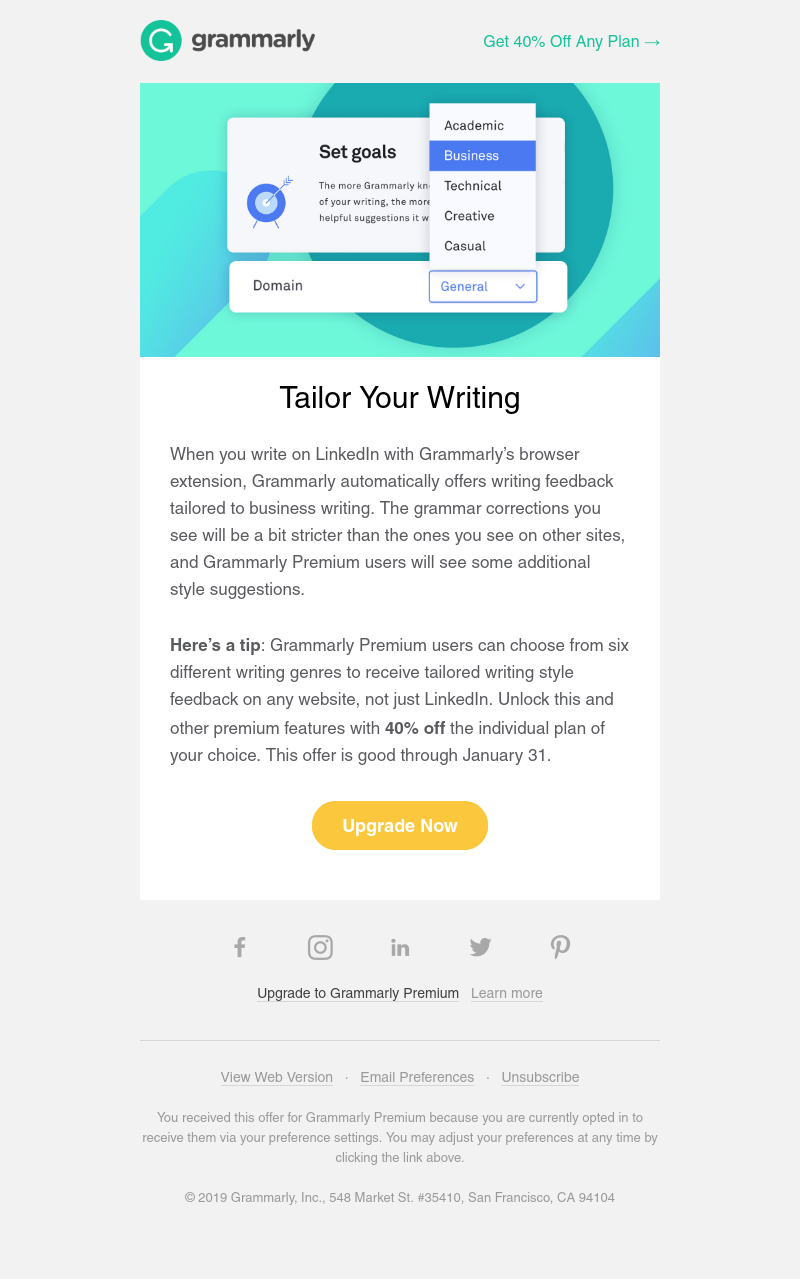 Grammarly - Get 40% Off Any Individual Plan + Land Your Next Gig With Style