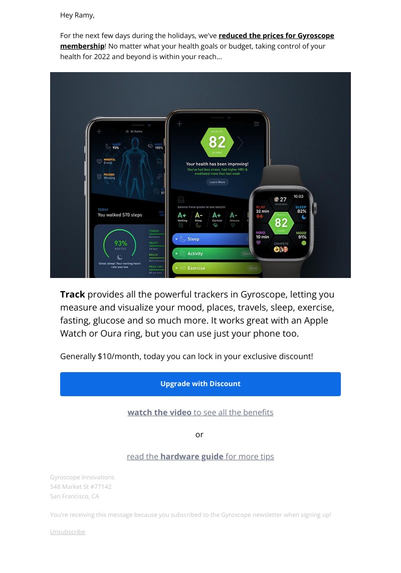 Gyroscope - Start tracking at lowest price of the year Ramy! 💪✨