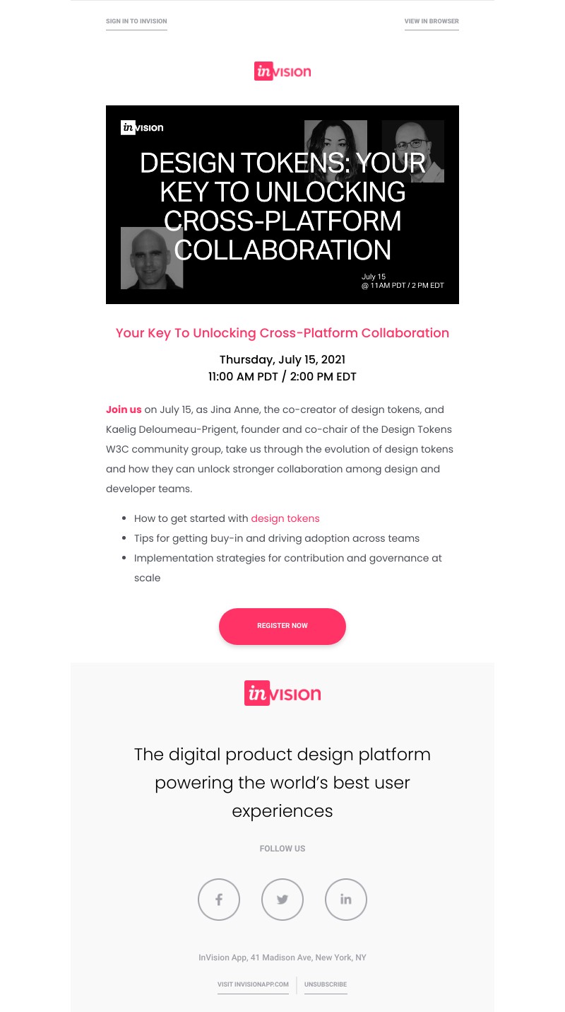 InVision - Don’t miss out on this fire-side chat about design tokens
