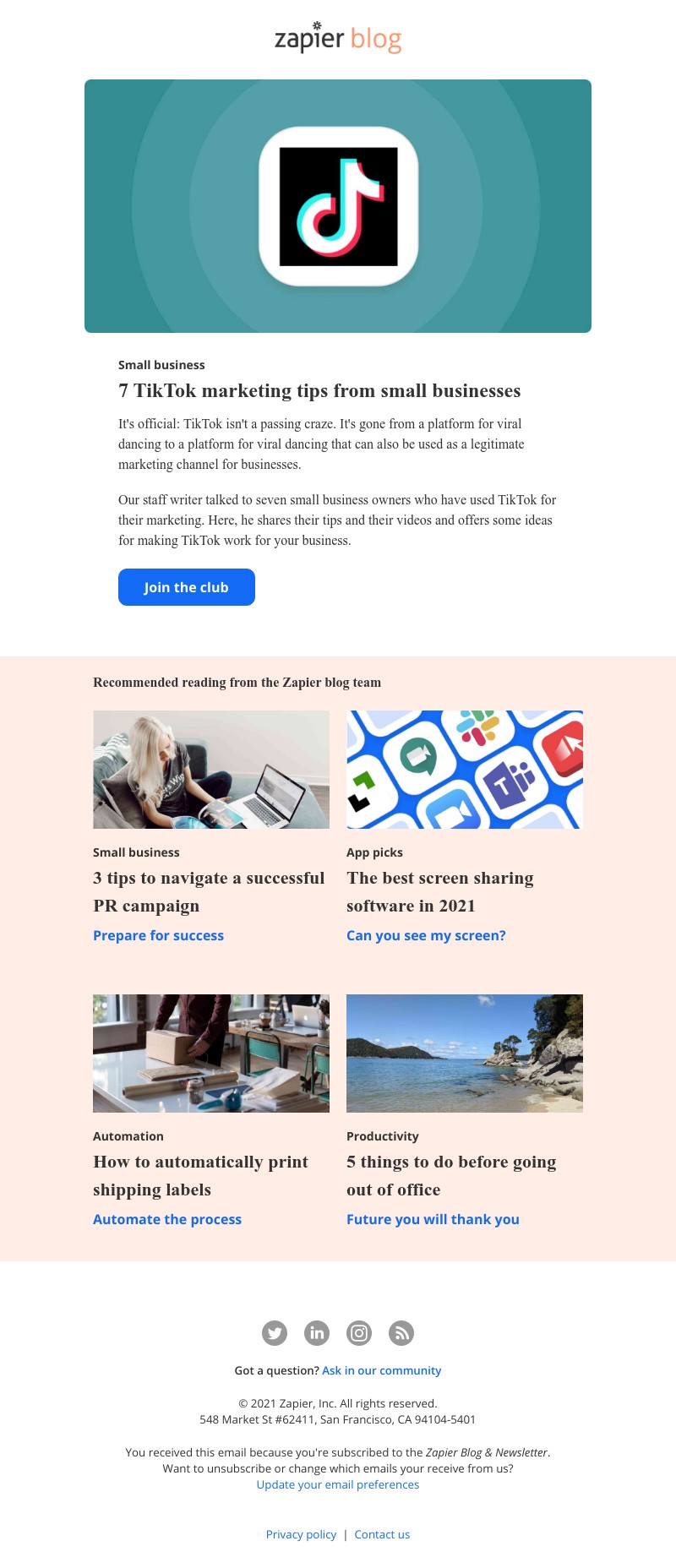Zapier - 7 TikTok marketing tips from small businesses