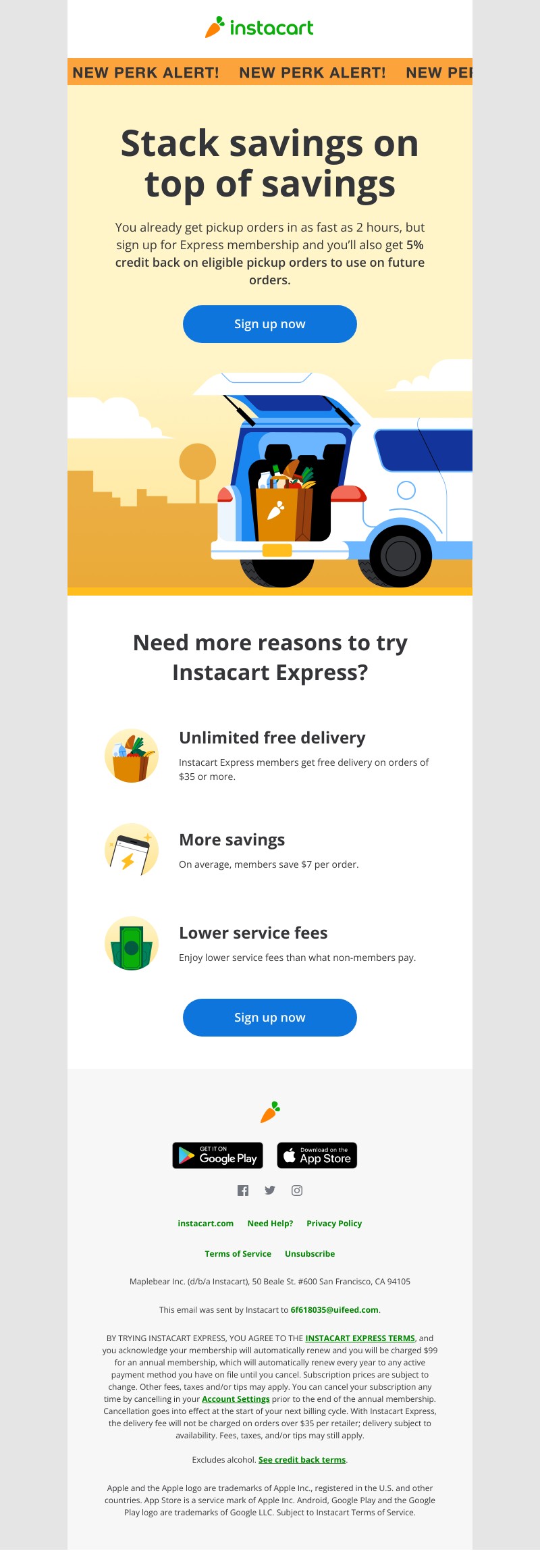 Instacart - New Instacart Express perk alert!