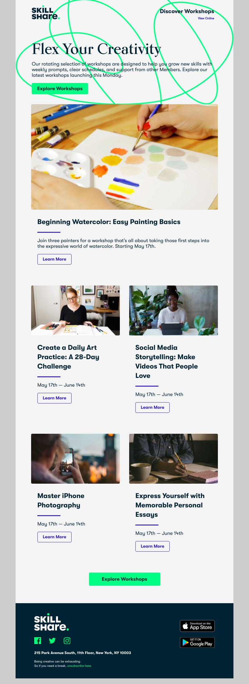 Skillshare - Launching Monday: 5 New Workshops To Grow Your Creativity