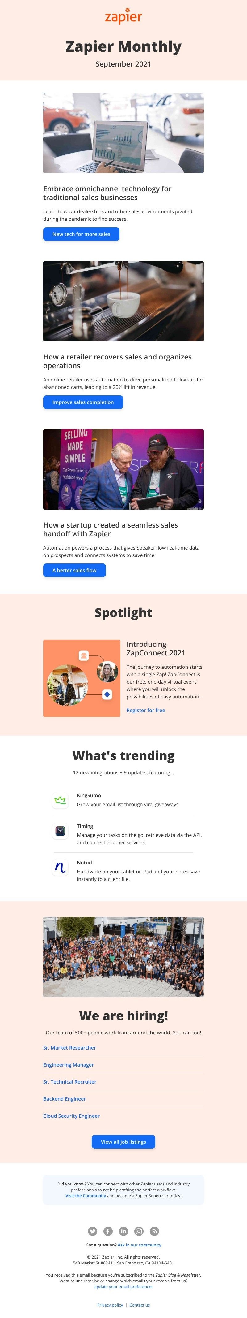 Zapier - New in September: Improve sales (and your sales process), 9 updates, and 12 new apps