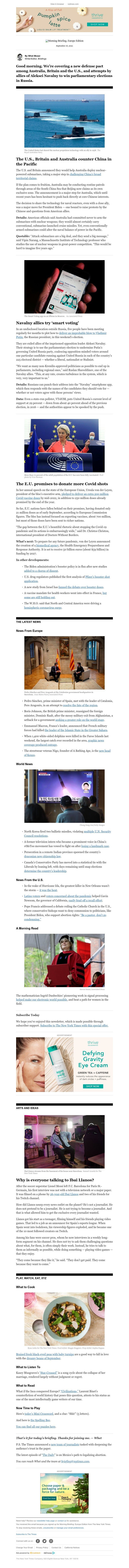 The New York Times - Your Thursday Briefing