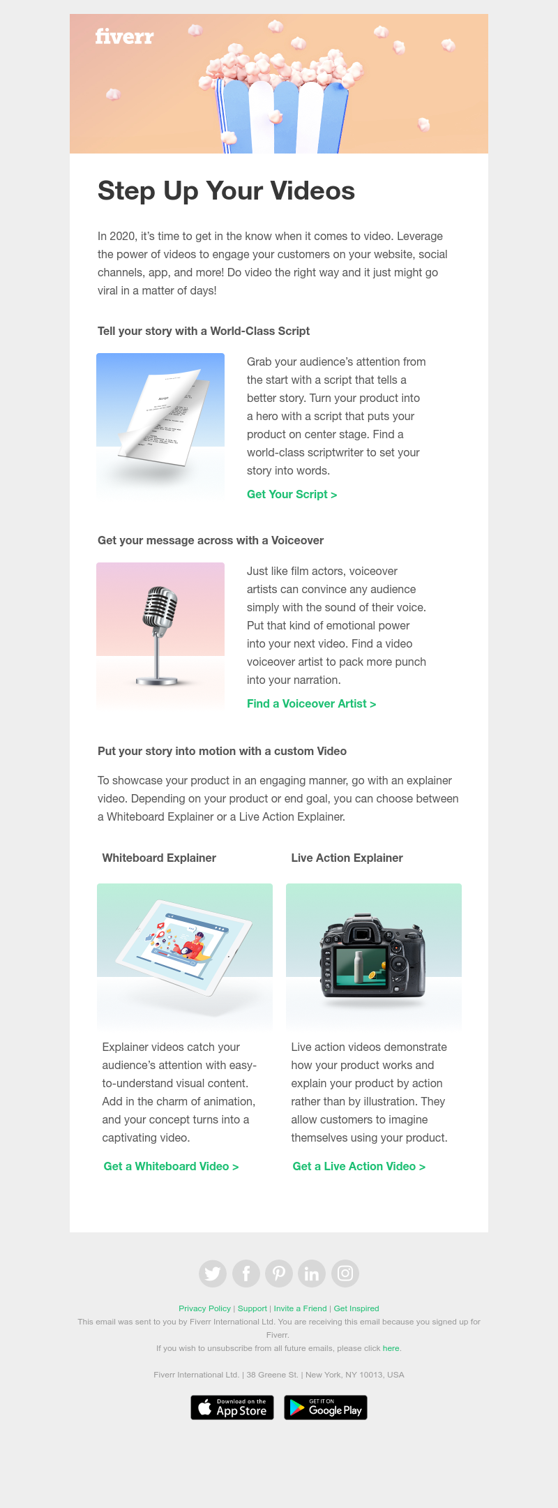 Fiverr - Step up to success in 2020: Go with videos!