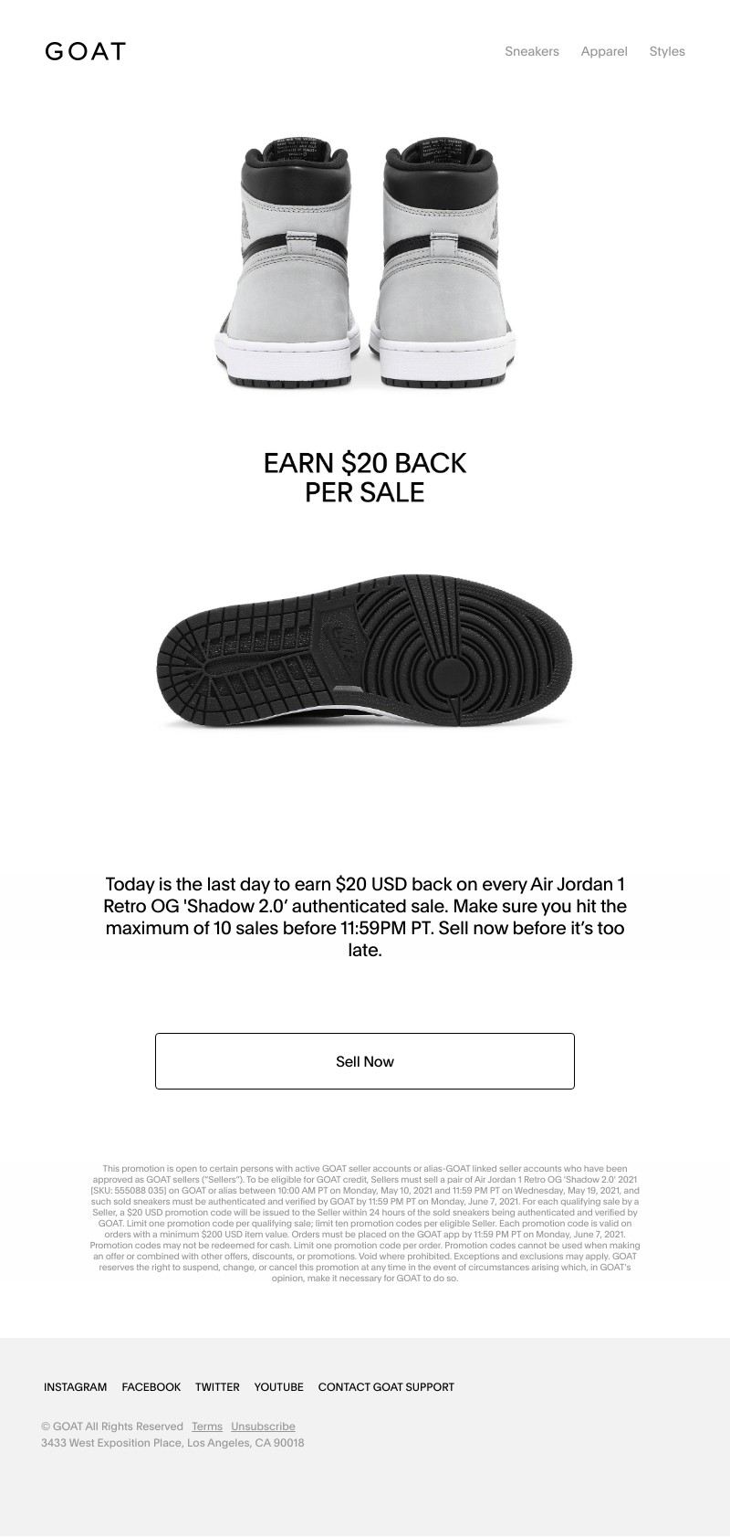 Goat - Final Hours: Earn $20 back per sale