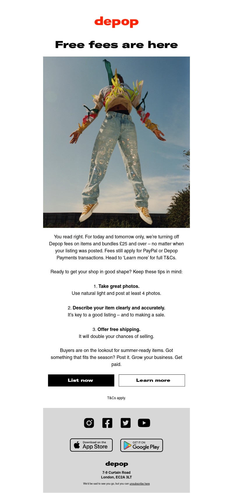 Depop - Sell with zero Depop fees - today and tomorrow only