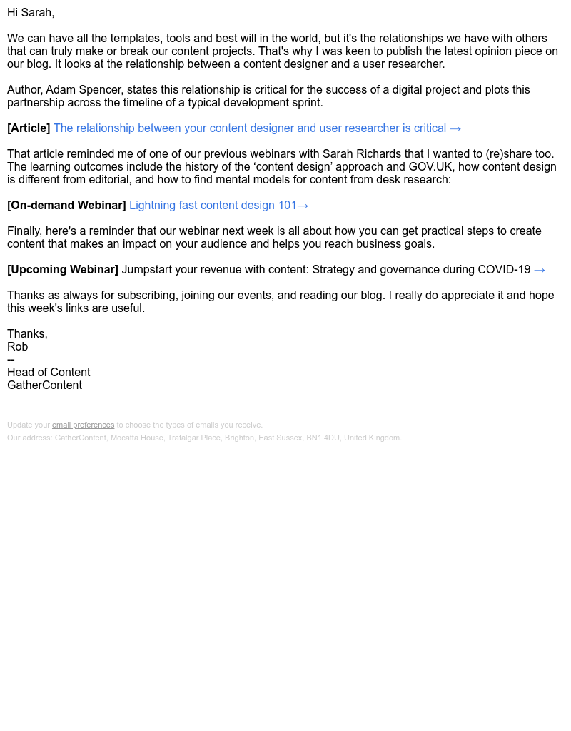 GatherContent - Successful content relationships (and lightning fast content design)