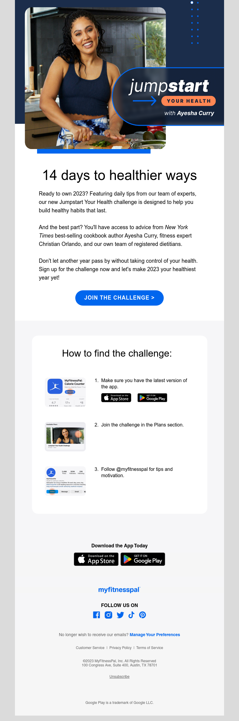 MyFitnessPal - Jumpstart 2023 with our free 14-Day Challenge!