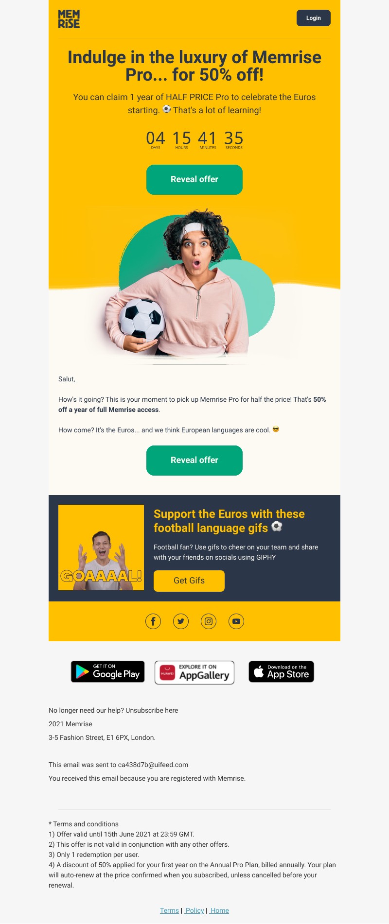 Memrise - To celebrate the Euros: grab yourself 50% off Pro!