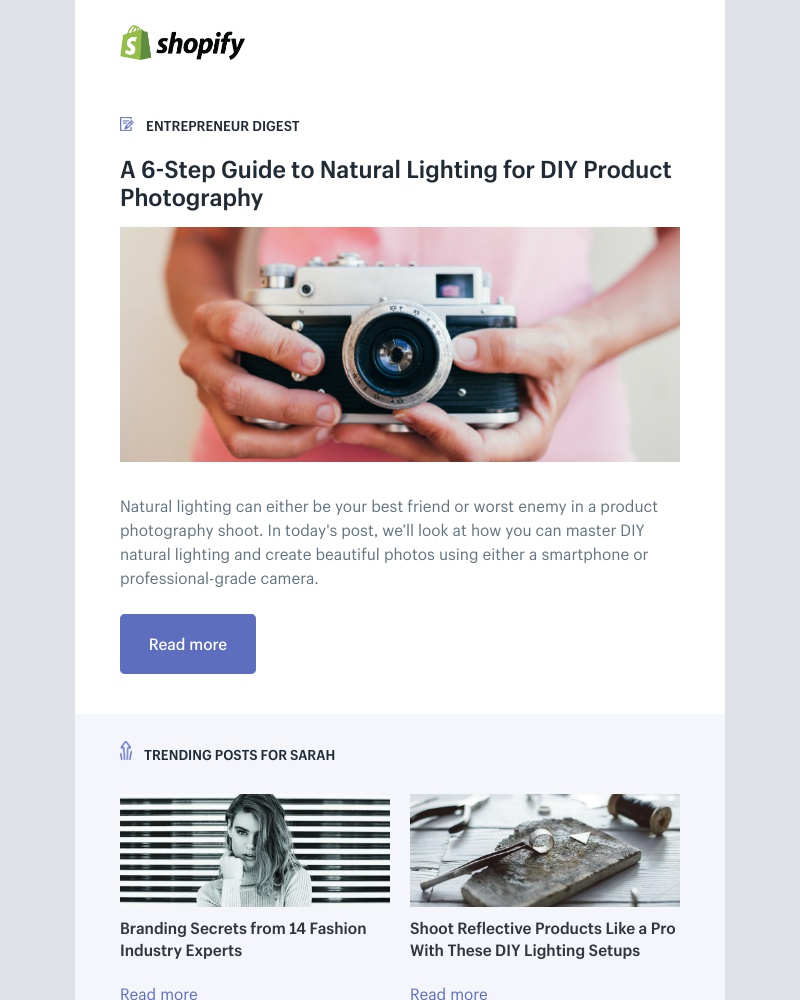 Shopify - A 6-Step Guide to Natural Lighting for DIY Product Photography