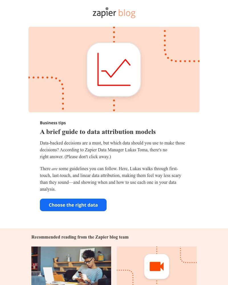 Zapier - A brief guide to data attribution models