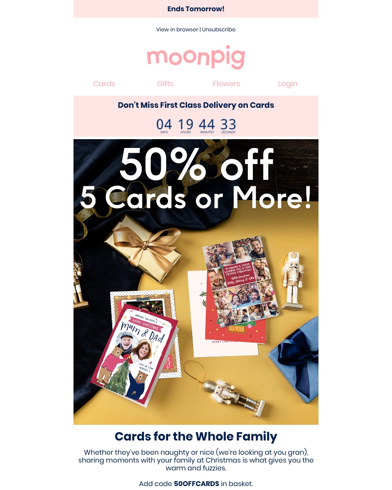Moonpig - 💥 (A Christmas treat) 50% off 5 cards or more! 💥