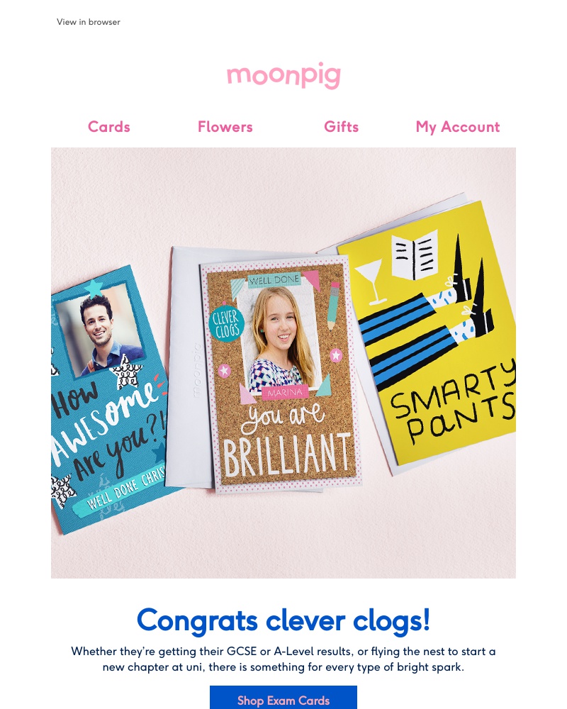 Moonpig - A-Level results are coming! Are you prepped? 🍾