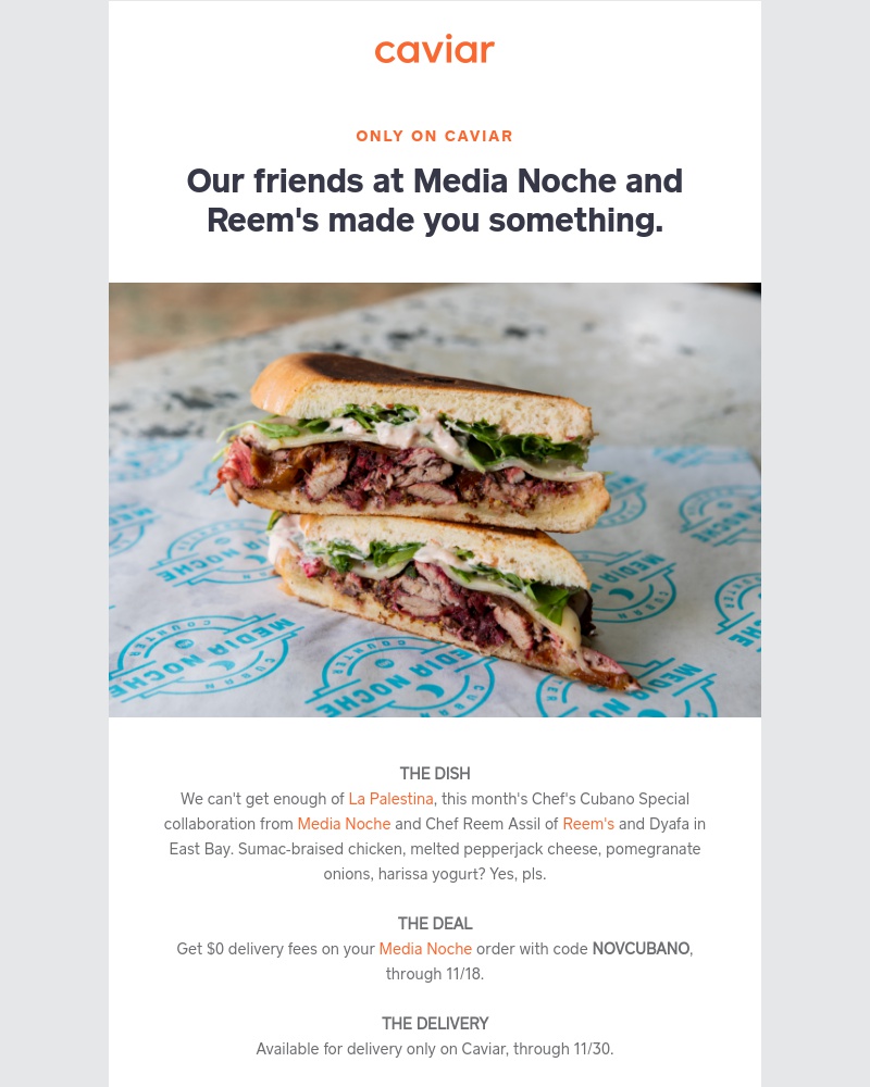  - A limited-time dish from Media Noche, only on Caviar