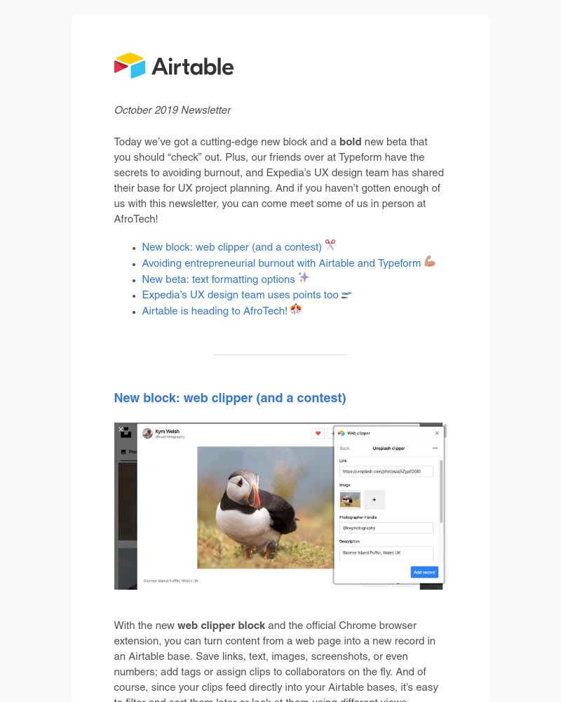 Airtable - A new block, a new beta, and other spooky treats 👻